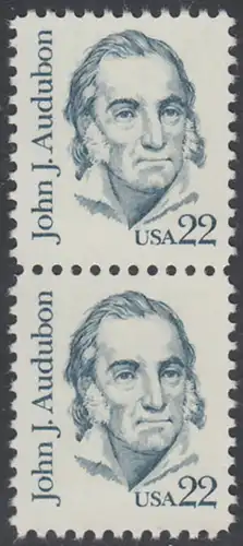 USA Michel 1749 / Scott 1863 postfrisch vert.PAAR - Amerikanische Persönlichkeiten: John James Audubon (1785-1851), Zeichner