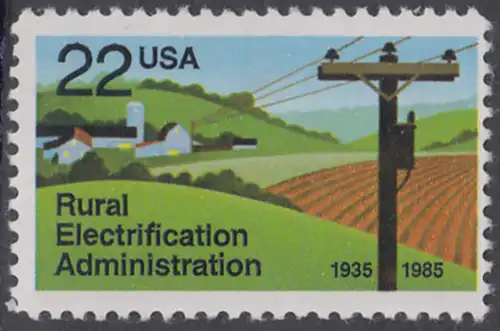 USA Michel 1752 / Scott 2144 postfrisch EINZELMARKE - 50 Jahre Amt für die Elektrifizierung der ländlichen Gebiete