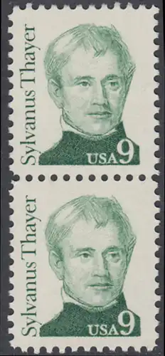USA Michel 1754 / Scott 1852 postfrisch vert.PAAR - Amerikanische Persönlichkeiten: Sylvanus Thayer (1785-1872), Erziehungsreformer