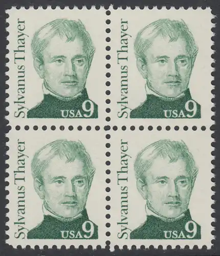 USA Michel 1754 / Scott 1852 postfrisch BLOCK - Amerikanische Persönlichkeiten: Sylvanus Thayer (1785-1872), Erziehungsreformer