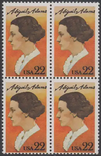 USA Michel 1757 / Scott 2146 postfrisch BLOCK - Abigail Adams, Schriftstellerin