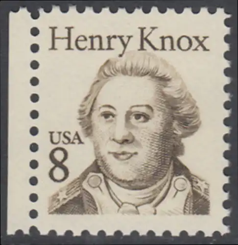 USA Michel 1760 / Scott 1851 postfrisch EINZELMARKE RAND links (a1) - Amerikanische Persönlichkeiten: General Henry Knox (1750-1806), Kriegsminister