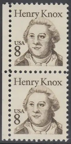 USA Michel 1760 / Scott 1851 postfrisch vert.PAAR RÄNDER links - Amerikanische Persönlichkeiten: General Henry Knox (1750-1806), Kriegsminister