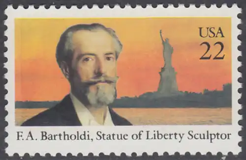 USA Michel 1761 / Scott 2147 postfrisch EINZELMARKE - Auguste Bartholdi, französischer Bildhauer; Freiheitsstatue