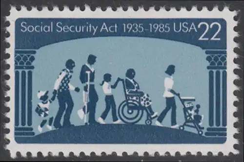 USA Michel 1763 / Scott 2153 postfrisch EINZELMARKE - 50 Jahre Sozialversicherungsgesetz