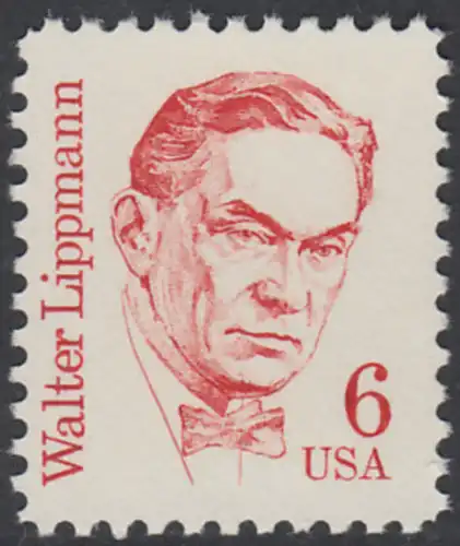 USA Michel 1766 / Scott 1849 postfrisch EINZELMARKE - Amerikanische Persönlichkeiten: Walter Lippmann (1889-1974), Journalist