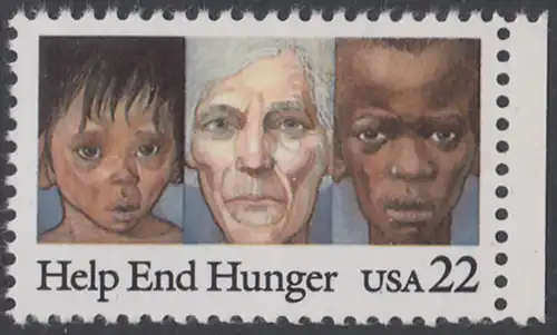 USA Michel 1776 / Scott 2164 postfrisch EINZELMARKE RAND rechts - Kampf gegen den Hunger