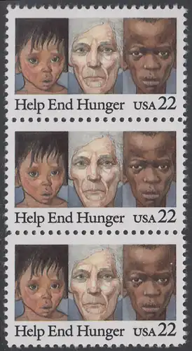 USA Michel 1776 / Scott 2164 postfrisch vert.STRIP(3) - Kampf gegen den Hunger