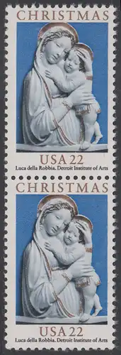 USA Michel 1778 / Scott 2165 postfrisch vert.PAAR - Weihnachten: Genua-Madonna
