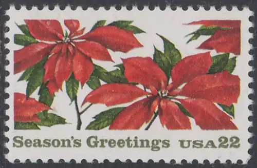 USA Michel 1779 / Scott 2166 postfrisch EINZELMARKE - Weihnachten: Poinsettia