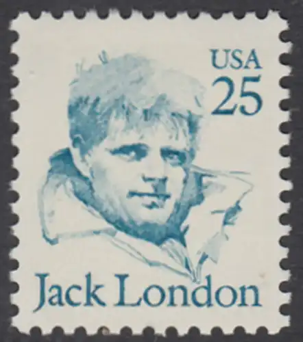USA Michel 1782 / Scott 2182 postfrisch EINZELMARKE - Amerikanische Persönlichkeiten: Jack London (1876-1916), Schriftsteller