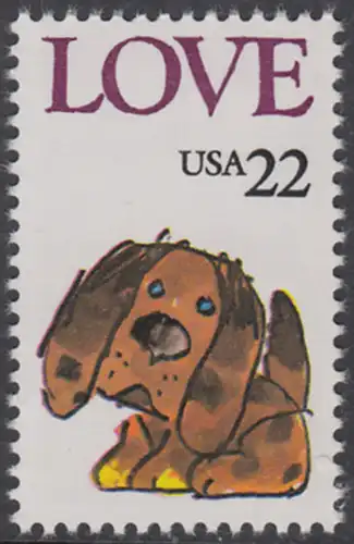 USA Michel 1787 / Scott 2202 postfrisch EINZELMARKE - Grußmarke: Stoffhund