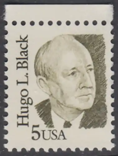 USA Michel 1789 / Scott 2172 postfrisch EINZELMARKE RAND oben - Amerikanische Persönlichkeiten: Hugo L. Black (1886-1971), Richter