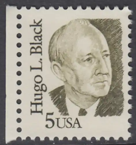 USA Michel 1789 / Scott 2172 postfrisch EINZELMARKE RAND links - Amerikanische Persönlichkeiten: Hugo L. Black (1886-1971), Richter