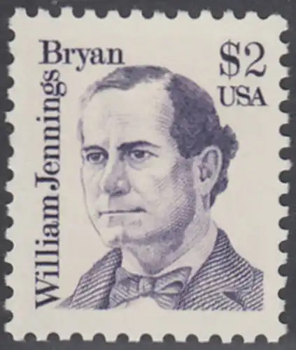 USA Michel 1791 / Scott 2195 postfrisch EINZELMARKE - Amerikanische Persönlichkeiten: William Jennings Bryan (1860-1925), Politiker