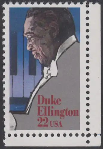 USA Michel 1798 / Scott 2211 postfrisch EINZELMARKE ECKRAND unten rechts - Duke Ellington: Jazzpianist, -komponist und -kapellmeister