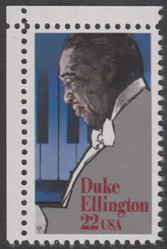 USA Michel 1798 / Scott 2211 postfrisch EINZELMARKE ECKRAND oben links - Duke Ellington: Jazzpianist, -komponist und -kapellmeister