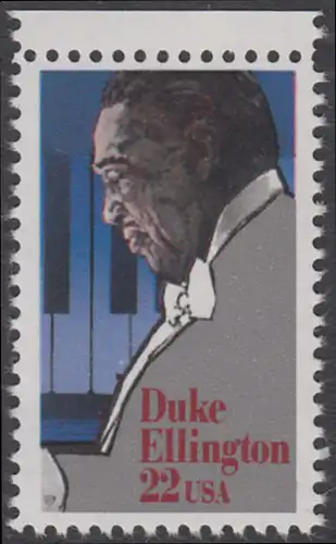 USA Michel 1798 / Scott 2211 postfrisch EINZELMARKE RAND oben - Duke Ellington: Jazzpianist, -komponist und -kapellmeister