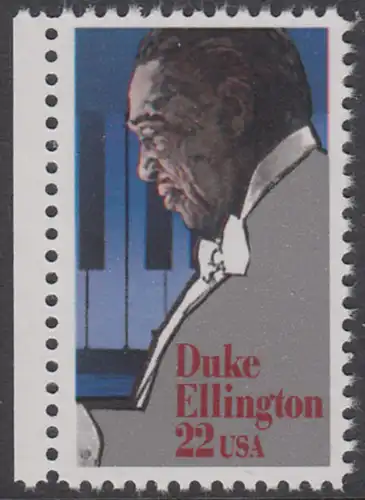 USA Michel 1798 / Scott 2211 postfrisch EINZELMARKE RAND links - Duke Ellington: Jazzpianist, -komponist und -kapellmeister