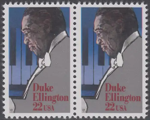 USA Michel 1798 / Scott 2211 postfrisch horiz.PAAR - Duke Ellington: Jazzpianist, -komponist und -kapellmeister