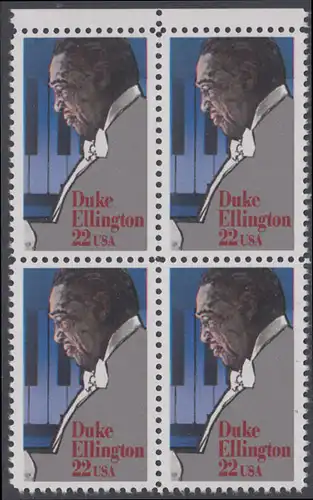 USA Michel 1798 / Scott 2211 postfrisch BLOCK RÄNDER oben - Duke Ellington: Jazzpianist, -komponist und -kapellmeister