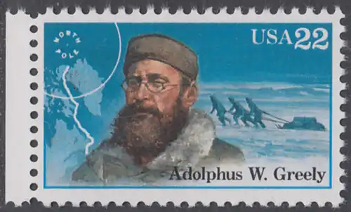 USA Michel 1836 / Scott 2221 postfrisch EINZELMARKE RAND links - Nordpolarforscher: Adolphus W. Greely