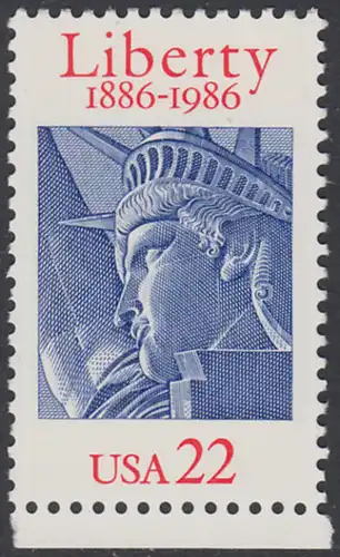 USA Michel 1841 / Scott 2224 postfrisch EINZELMARKE - 100 Jahre Freiheitsstatue, New York