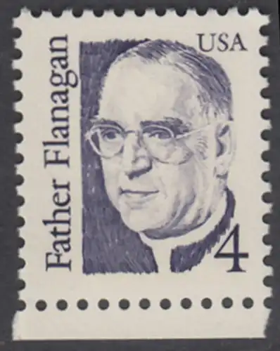 USA Michel 1842 / Scott 2171 postfrisch EINZELMARKE RAND unten - Amerikanische Persönlichkeiten: Edward Joseph Flanagan (1886-1948), Geistlicher und Sozialpädagoge