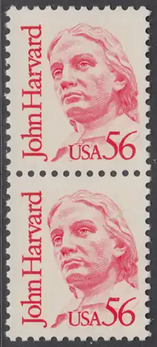 USA Michel 1844 / Scott 2190 postfrisch vert.PAAR - Amerikanische Persönlichkeiten: John Harvard (1607-1638), Theologe