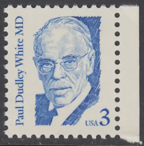 USA Michel 1849 / Scott 2170 postfrisch EINZELMARKE RAND rechts (a1) - Amerikanische Persönlichkeiten: Paul Dudley White (1886-1973), Kardiologe