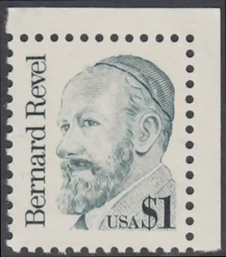 USA Michel 1850 / Scott 2193 postfrisch EINZELMARKE ECKRAND oben rechts - Amerikanische Persönlichkeiten: Bernard Revel (1886-1940), Talmudist