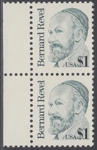 USA Michel 1850 / Scott 2193 postfrisch vert.PAAR RÄNDER links - Amerikanische Persönlichkeiten: Bernard Revel (1886-1940), Talmudist