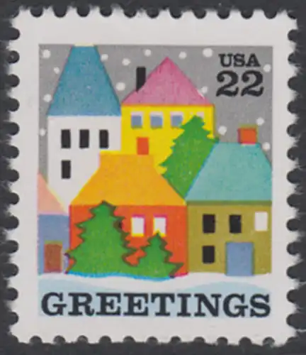 USA Michel 1857 / Scott 2245 postfrisch EINZELMARKE - Weihnachten: Stadt im Winter