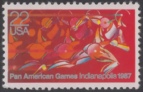 USA Michel 1863 / Scott 2247 postfrisch EINZELMARKE - Panamerikanische Spiele, Indianapolis, IN: Läufer