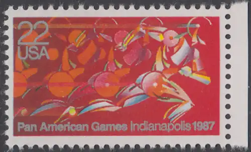 USA Michel 1863 / Scott 2247 postfrisch EINZELMARKE RAND rechts - Panamerikanische Spiele, Indianapolis, IN: Läufer