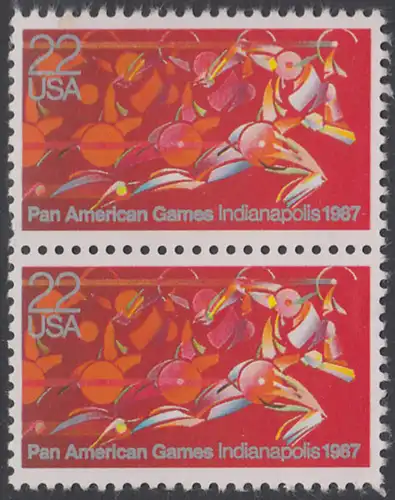 USA Michel 1863 / Scott 2247 postfrisch vert.PAAR - Panamerikanische Spiele, Indianapolis, IN: Läufer