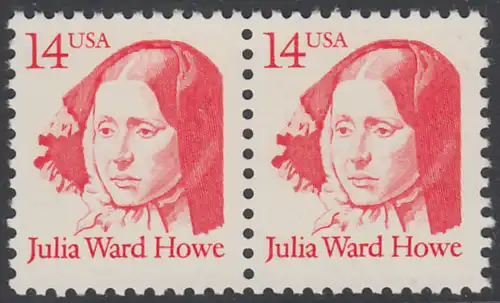 USA Michel 1866 / Scott 2176 postfrisch horiz.PAAR - Amerikanische Persönlichkeiten: Julia Ward Howe (1819-1910), Sozialreformerin