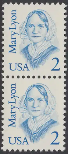 USA Michel 1869 / Scott 2169 postfrisch vert.PAAR - Amerikanische Persönlichkeiten: Mary Lyon (1797-1837), Pädagogin