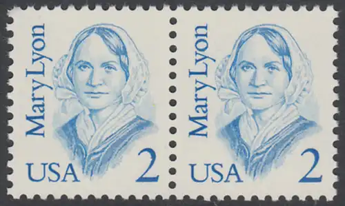 USA Michel 1869 / Scott 2169 postfrisch horiz.PAAR - Amerikanische Persönlichkeiten: Mary Lyon (1797-1837), Pädagogin