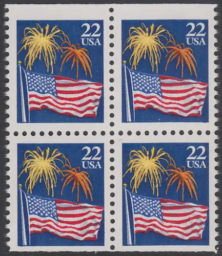 USA Michel 1882D / Scott 2276a postfrisch BLOCK - Flagge und Feuerwerk