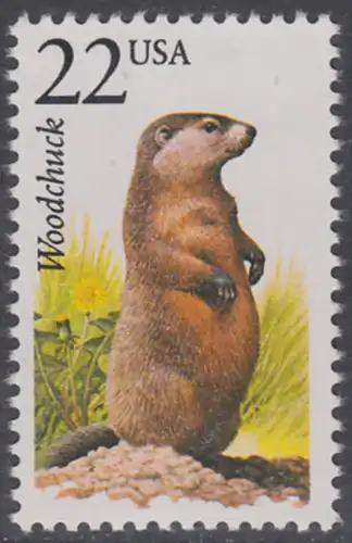USA Michel 1904 / Scott 2307 postfrisch EINZELMARKE - Nordamerikanische Fauna: Waldmurmeltier  