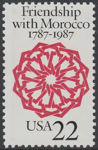 USA Michel 1934 / Scott 2349 postfrisch EINZELMARKE - 200 Jahre diplomatische Beziehungen mit Marokko: Arabeske