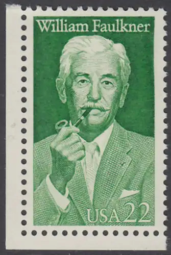 USA Michel 1935 / Scott 2350 postfrisch EINZELMARKE ECKRAND unten links - William Faulkner (1897-1962), Erzähler, Nobelpreis 1949