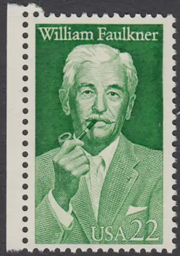 USA Michel 1935 / Scott 2350 postfrisch EINZELMARKE RAND links - William Faulkner (1897-1962), Erzähler, Nobelpreis 1949