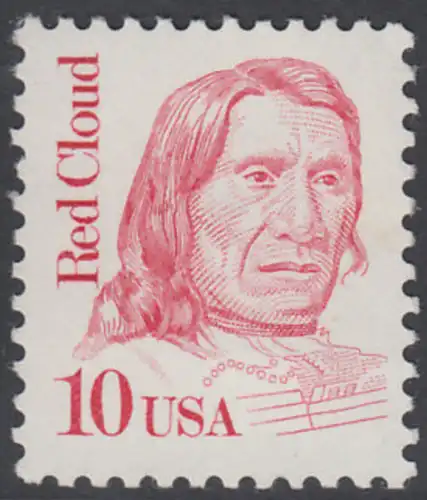 USA Michel 1940 / Scott 2175 postfrisch EINZELMARKE - Amerikanische Persönlichkeiten: Red Cloud (1822-1909), Häuptling der Oglala-Sioux