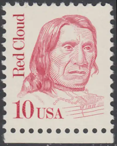 USA Michel 1940 / Scott 2175 postfrisch EINZELMARKE RAND unten - Amerikanische Persönlichkeiten: Red Cloud (1822-1909), Häuptling der Oglala-Sioux