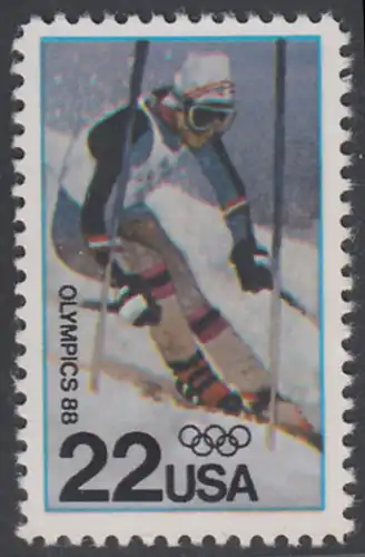 USA Michel 1962 / Scott 2369 postfrisch EINZELMARKE - Olympische Winterspiele, Calgary: Slalom