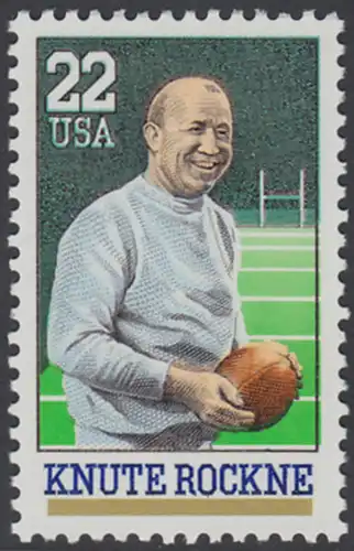 USA Michel 1972 / Scott 2376 postfrisch EINZELMARKE - Sportler: Knute Rockne (1888-1931), Football-Spieler und -Trainer