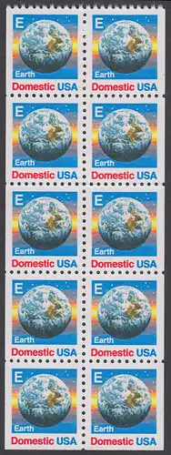 USA Michel 1973D / Scott 2282a postfrisch Markenheftchenblatt(10) - Erde