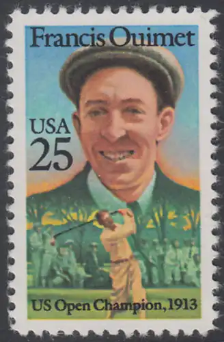 USA Michel 1983 / Scott 2377 postfrisch EINZELMARKE - Sportler: Francis Quimet (1893-1967), Golfspieler